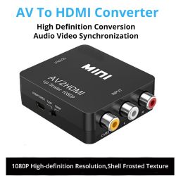 AV2HDMI Adaptador conversor AV a HDMI 1080p 720p Monitor TV portatil DVD camara etc Negro