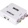 HDMI2AV Adaptador conversor ⋆ De HDMI 1.3/1.2/1.1 a AV RCA ⋆ Para TV, portátil, DVD, cámara ⋆ Blanco