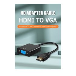 Adaptador cable HDMI macho 1080P a VGA hembra con salida de audio jack 3.5mm Negro