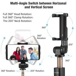 Palo selfie Bluetooth trípode con mando a distancia para movil 3.5 a 6.5''