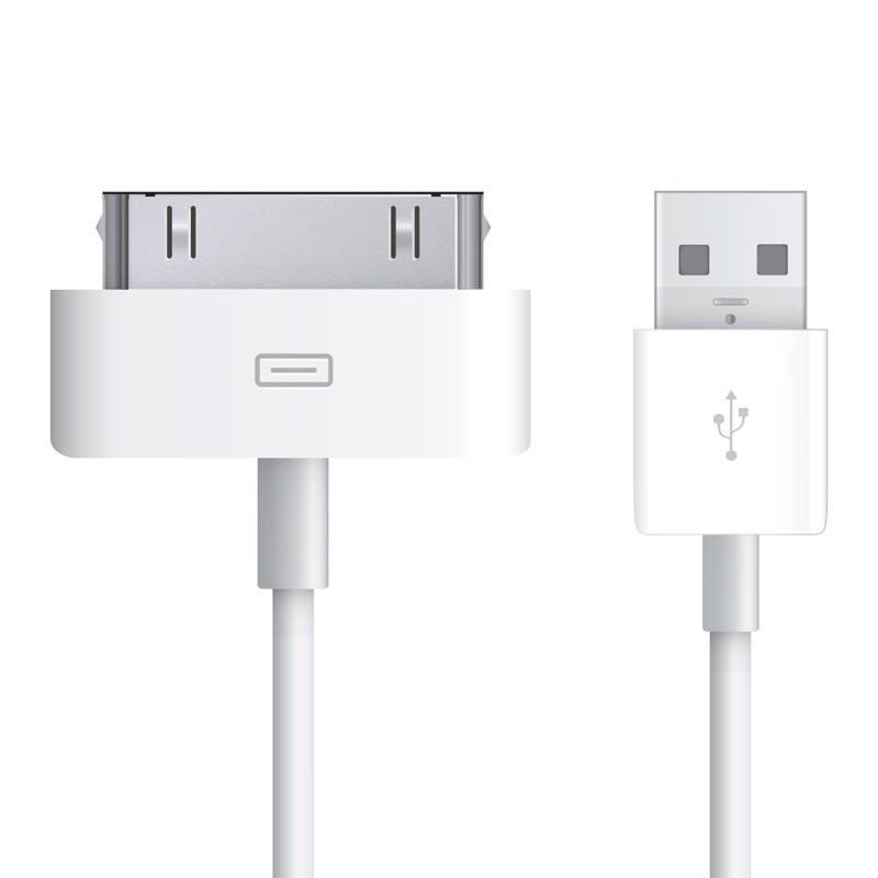 Cable de carga y datos para APPLE IPHONE 3G / 3GS / 4 / 4S / IPAD / IPOD * Conector 30 pines * USB 2.0 blanco 1m