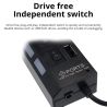 Adaptador HUB 7 puertos USB 2.0 * Portátil para PC * Con interruptores individuales y luces LED