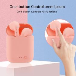 Auriculares inalámbricos Bluetooth 5.0 TWS i12 con caja de carga Rosa pastel