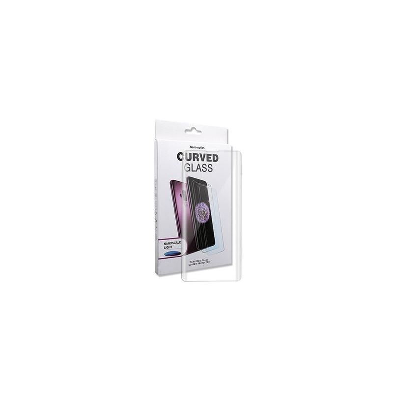 Protector de pantalla compatible con SAMSUNG GALAXY S22 ULTRA 5G * Cristal templado curvo * Pegamento luz lámpara UV