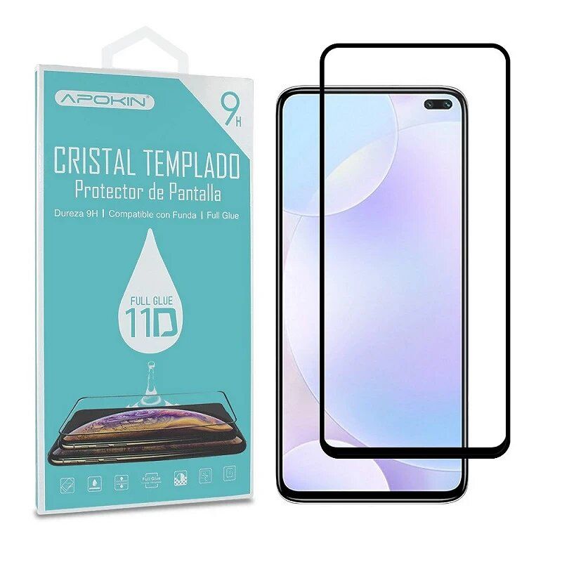 Protector de pantalla compatible con XIAOMI POCO F2 PRO / X2 PRO / K30 PRO * Cristal templado borde negro