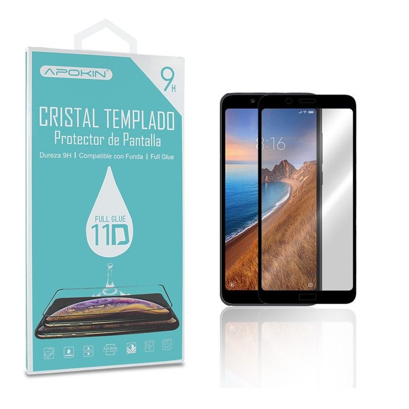 Cristal templado XIAOMI REDMI 7A Borde negro Protector de pantalla