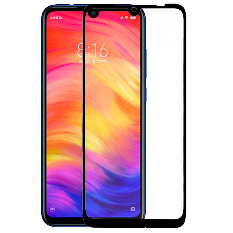 Protector de pantalla compatible con XIAOMI REDMI NOTE 7 / NOTE 7 PRO ⋆ Cristal templado 9H ⋆ Borde negro ⋆ Alta protección 🛡️📱