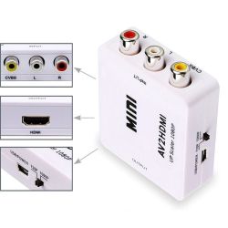 AV2HDMI Adaptador conversor AV a HDMI 1080p 720p Monitor TV portátil DVD cámara etc blanco
