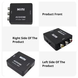 AV2HDMI Adaptador conversor AV a HDMI 1080p 720p Monitor TV portátil DVD cámara etc blanco