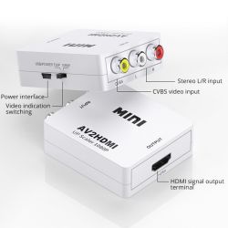 AV2HDMI Adaptador conversor AV a HDMI 1080p 720p Monitor TV portátil DVD cámara etc blanco