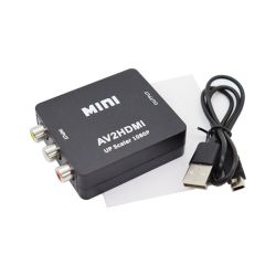 Adaptador AV a HDMI RCA a HDMI blanco ⋆ Convertidor 3RCA a HDMI 1080p ⋆ Wii PS2 VHS DVD