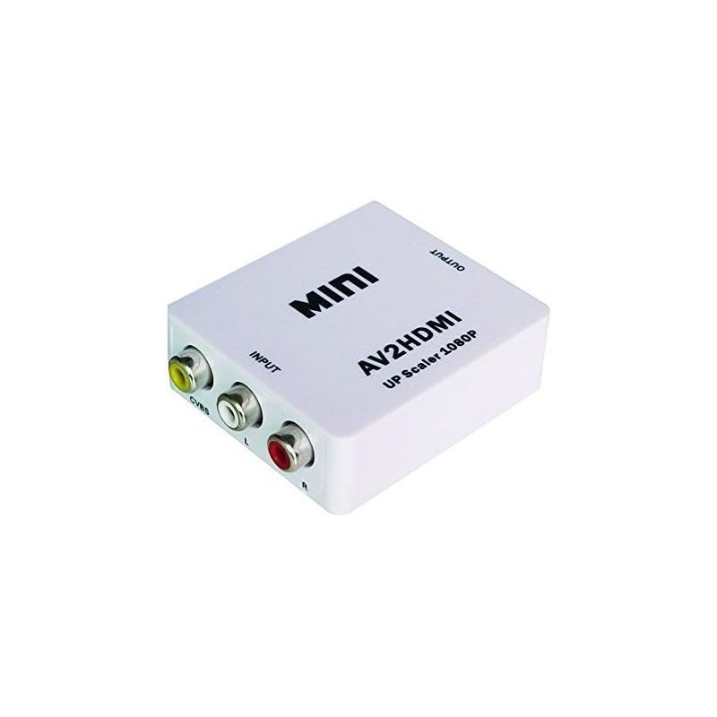 Adaptador AV a HDMI RCA a HDMI blanco ⋆ Convertidor 3RCA a HDMI 1080p ⋆ Wii PS2 VHS DVD