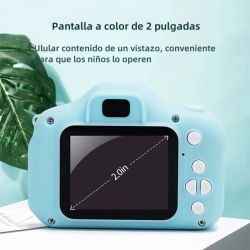 Mini cámara digital Infantil niñas niños Fotos 800w video HD 1080p X2 Edad recomendada 3 - 12 años / Rosa verde azul