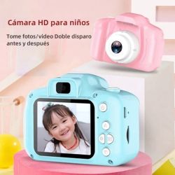 Mini cámara digital Infantil niñas niños Fotos 800w video HD 1080p X2 Edad recomendada 3 - 12 años / Rosa verde azul