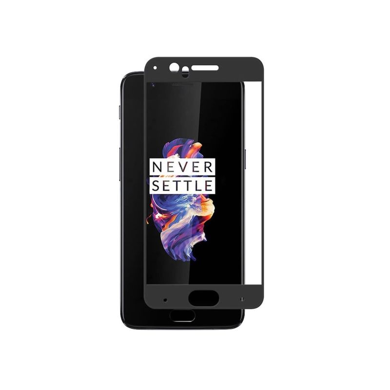Protector de pantalla compatible con ONEPLUS 5 * Cristal templado borde negro
