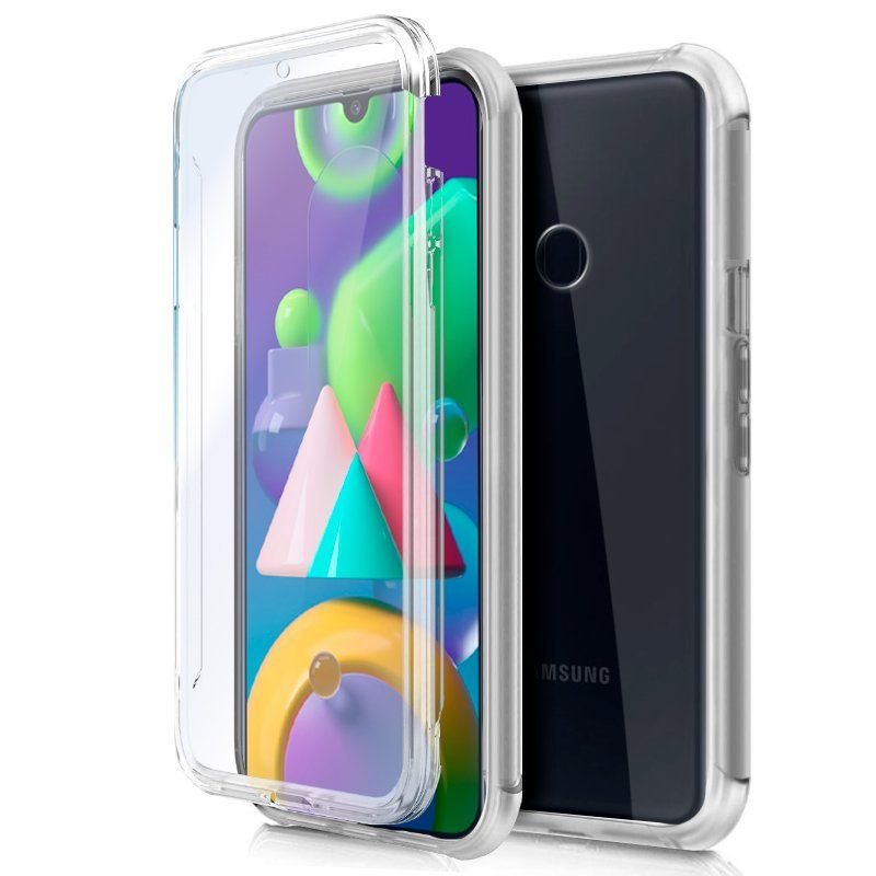 Funda doble 360º compatible con SAMSUNG GALAXY M21 Frontal silicona y trasera policarbonato Transparente