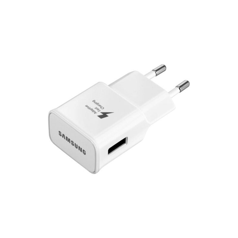 SAMSUNG Cargador adaptador de red USB original EP-TA20EWE * Blanco 2A carga rápida